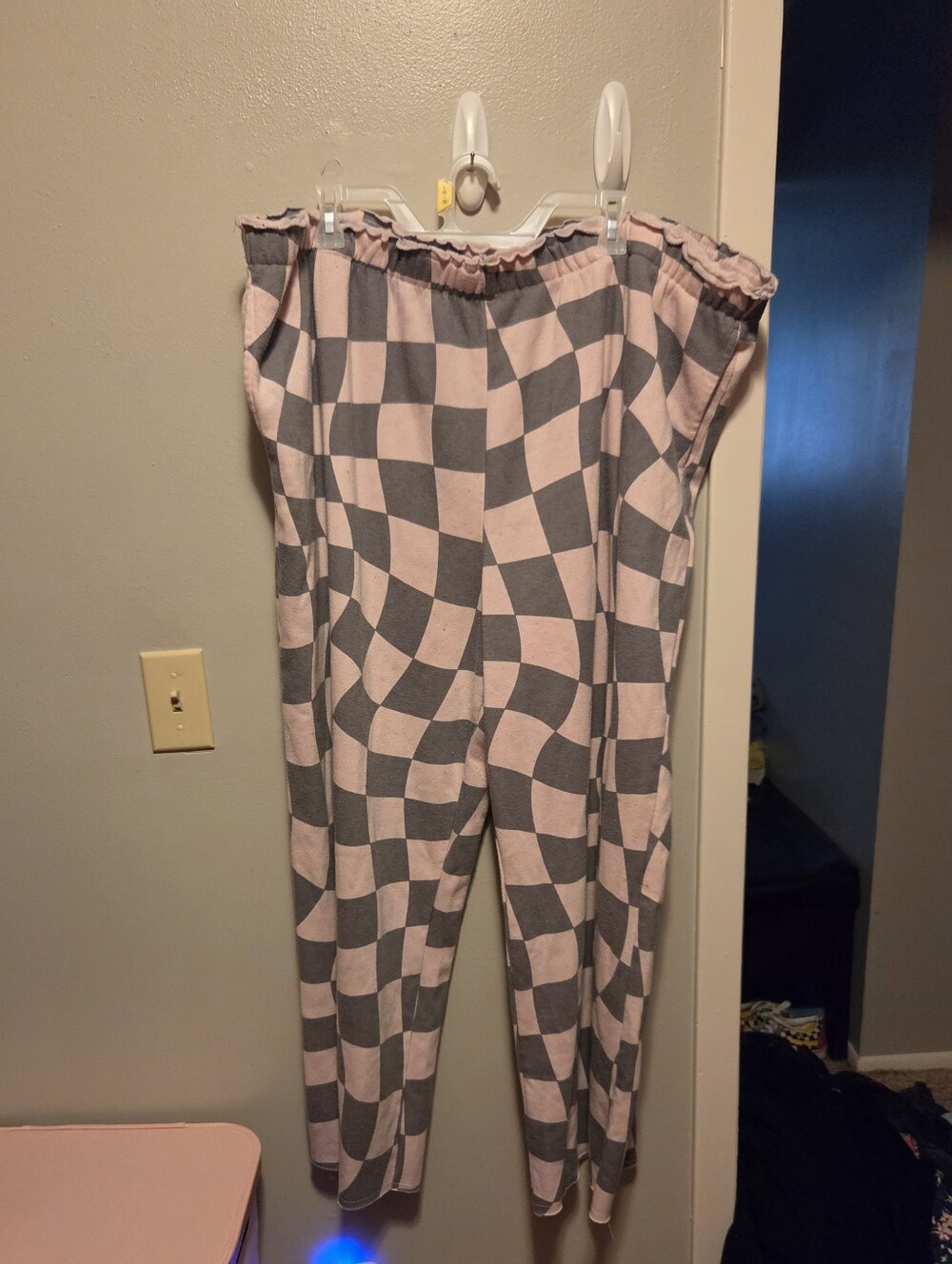 Pink and Gray Grayson Threads Checkerboard Joggers
